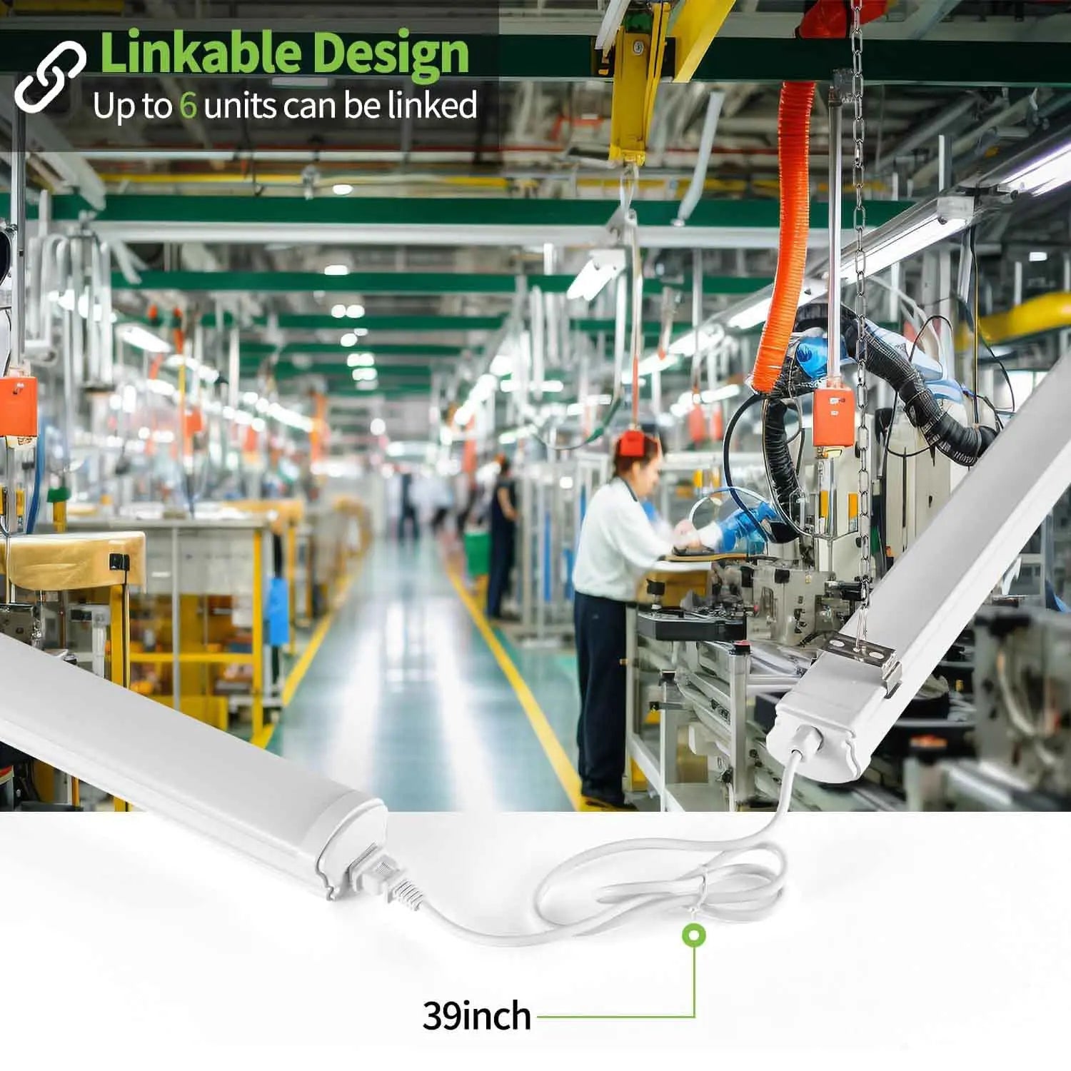 2FT LED Shop Light Linkable 4 Pack