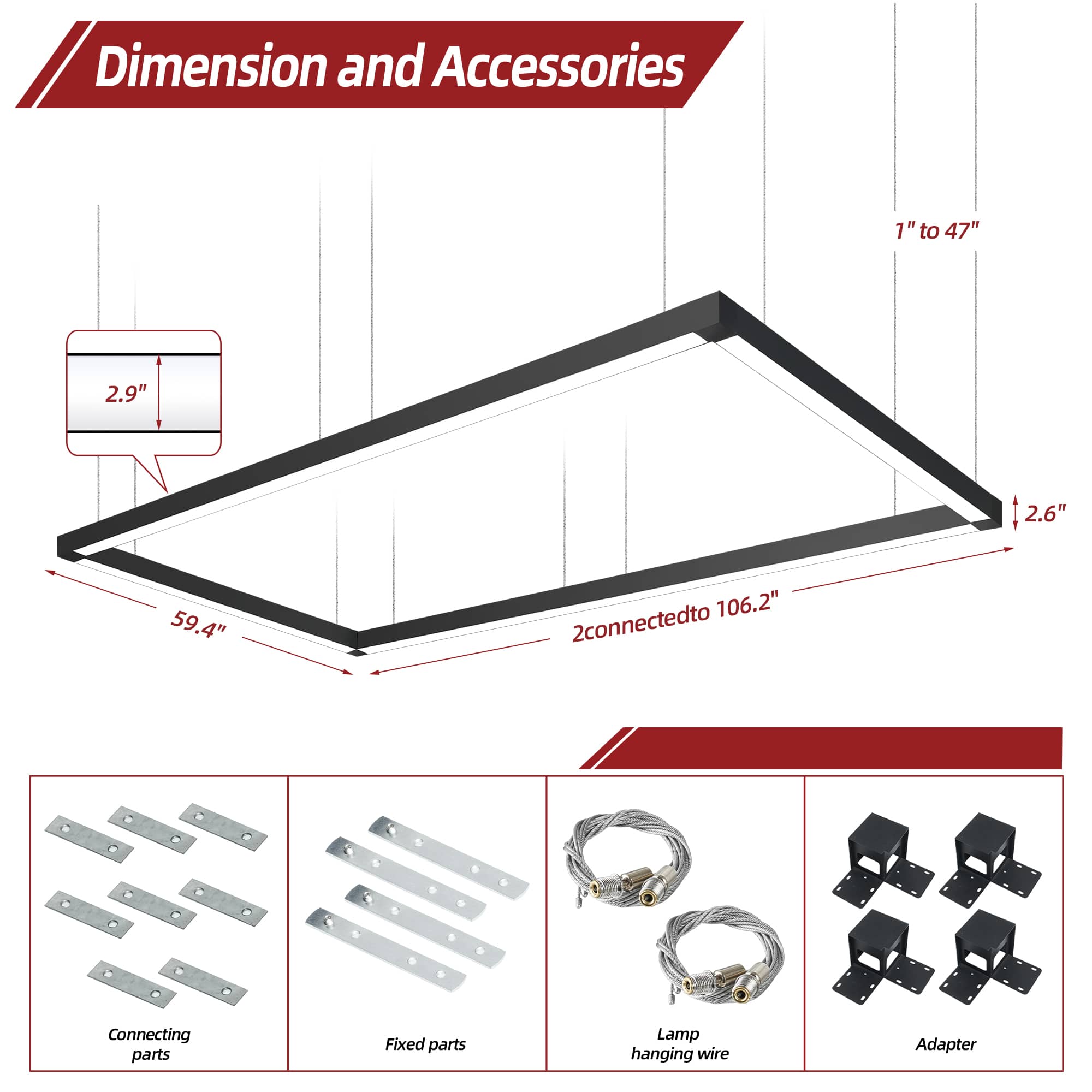 LED Linear Lights Rectangular Set